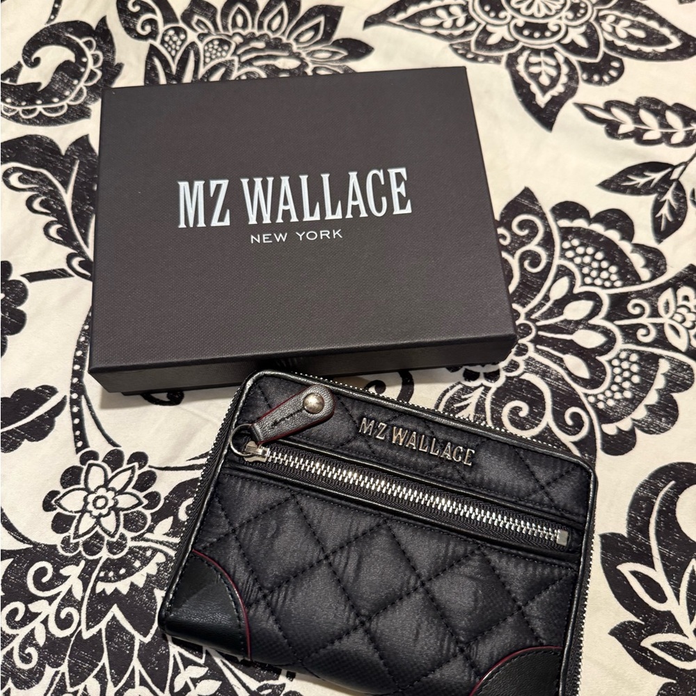 MZ Wallace Black Quilted Wallet